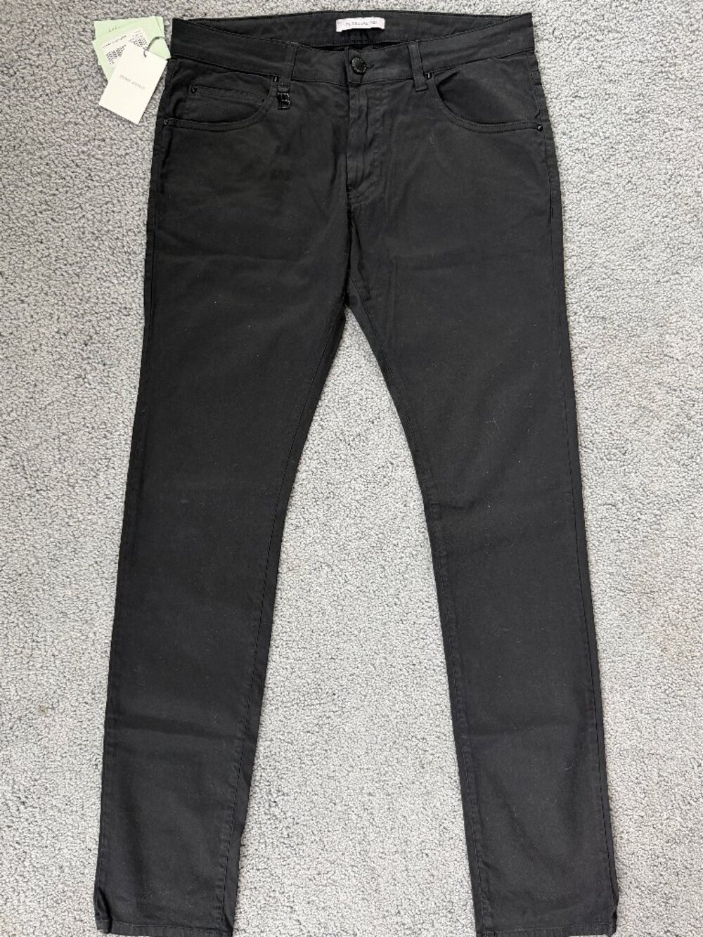 NWT Pierre Balmain Black Slim Fit Jeans Made In Italy Size 33 Auth. Luxury Denim
